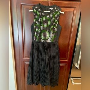 Carven Broderie Anglasie Kiwi-Print Dress Size 36